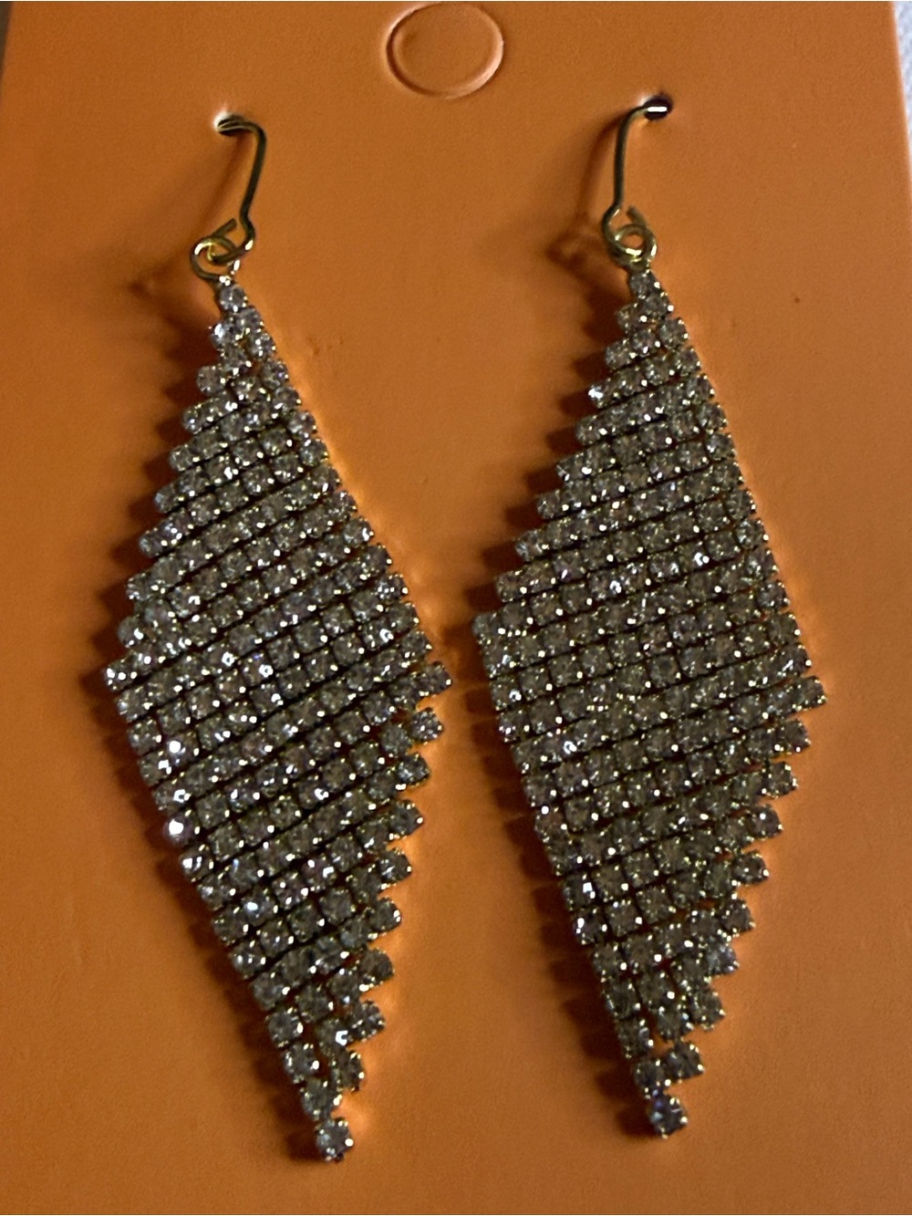 Crystal Drop Earrings - Silver Tone Rhinestone